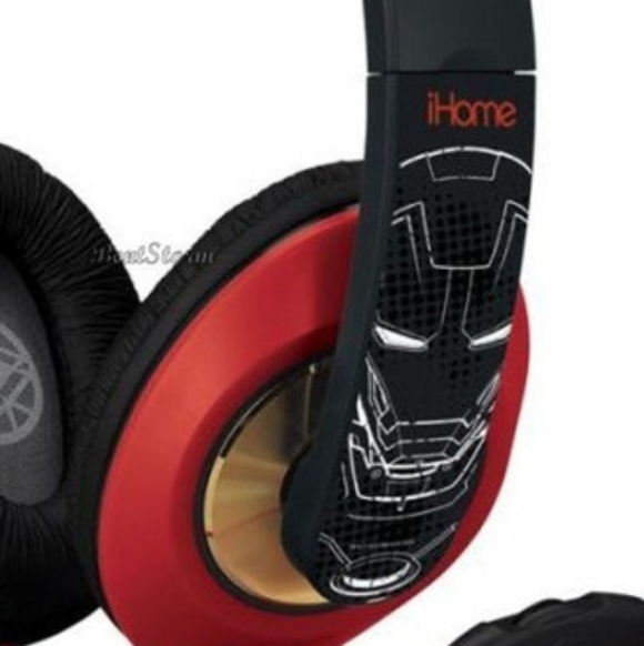 NEW MARVEL IRON MAN IRONMAN IHOME DJ Stereo Headphones Stark Industries Over Ear - Picture 3 of 3